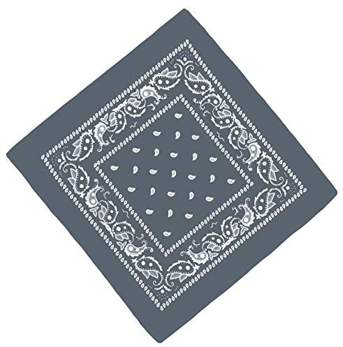 Unbekannt Bandana Kopftuch Halstuch Nickituch Biker Tuch Motorad Tuch verschied. Farben Paisley Muster, Grau, ...