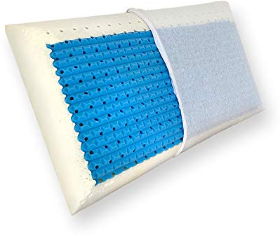 Cuscino in memory foam e polar gel forato traspirante alto 16cm, fresco e ortopedico per dolori al collo