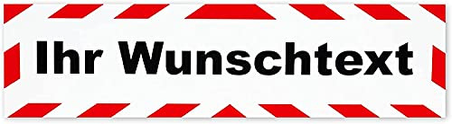 INDIGOS UG - Magnetschilder Auto mit Wunschtext 30x8 cm reflektierend - Rahmen dick verschiedene Größen - Magnetfolie für Auto LKW Truck Baustelle Firma individuell bedruckt personalisiert