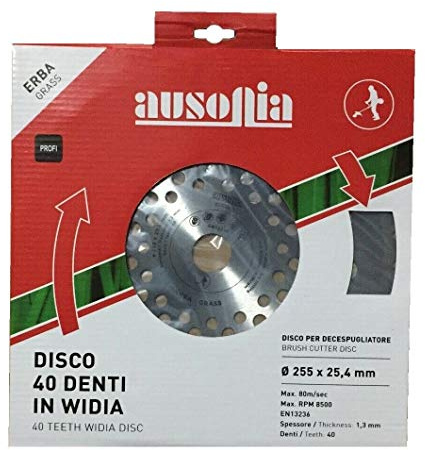 AUSONIA Disco Lama Universale per Decespugliatore in Acciaio Widia 40 Denti Professionale