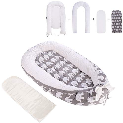 Babyliege abnehmbar waschbar Baby Nest Pod Super Soft Atmungsaktiv Neugeborene Baby Wiege Babybett Cocoon Kuschelbett Schlafbett mit 2 austauschbaren Matratzen