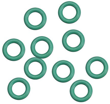 sourcing map Fluorkautschuk-O-Ringe, 7 mm AD 4 mm ID 1,5 mm Breite FKM-Dichtungsdichtung für Maschineninstallationen, Grün, Packung mit 10