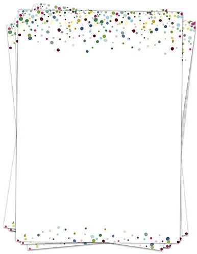 50 Blatt Briefpapier (A4) | Konfetti Look Bunt | Motivpapier | edles Design Papier | beidseitig bedruckt | Bastelpapier | 90 g/m²