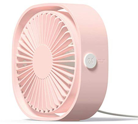 QREZ Mini Ventilateur De Table, Petit Ventilateur Portable Ventilateur USB Chargeur De Bureau Mini Ventilateur Extérieur De Bureau Portable pour Bureau À Domicile,Rose