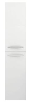 Sieper I Libato Hochschrank für Badezimmer 35 x 160 cm, hängend, viel Stauraum, Schmaler Badschrank I Weiß Hochglanz