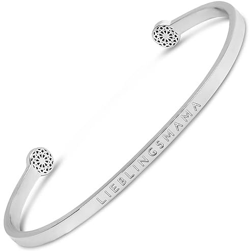 SIMPLE PLEDGE | Lieblingsmama Armreif | Armband Damen mit Gravur in Silber, Gold, Roségold | Perfekt als Schmuck Geschenk | Blindgravur