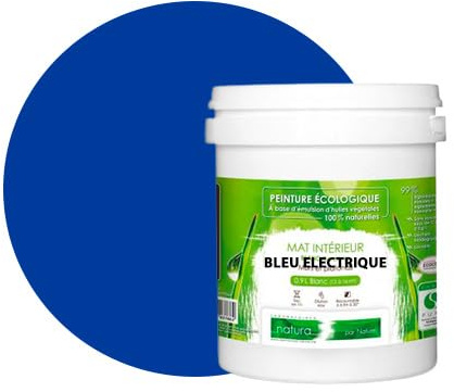 BOX DECO COULEURS Pintura de pared natural ecológica con aspecto mate interior Natura – 1 l/13 m², azul eléctrico