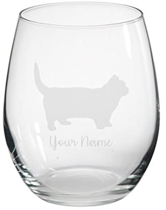 Personalised Munchkin Cat Engraved Stemless Tumbler Glass, Gift for Women, Gift for Men, Cat Gift