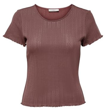 ONLY Damen Onlcarlotta S/S Top JRS Noos, Rose Brown, XL
