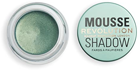MakeUp Revolution Mousse Shadow, Cremige Farbe für Wangen & Augen, Aufgeschlagene, leichte Formel, Creme-zu-Pulver, Smaragdgrün, 4g