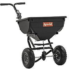 Agri-Fab 45-0532-AMZ, 85lb Capacity Push Spreader Pro Lawn Spreader, Approximately Coverage of ¼ Acre (14,000 sq. ft.), 10-Ft Spread Width, Direct Rod Control, 10.5in x 3.5in Pneumatic Tires