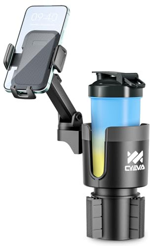 CYEVA Auto Getränkehalter Handyhalter Multifuction 2 in 1 Getränkehalter Handyhalter fürs Auto Universal Auto Halter Expander 360°Drehbar