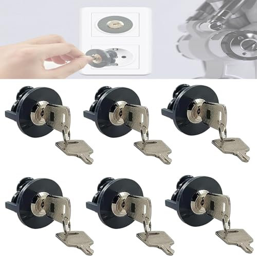 Steckdosen Kindersicherung, 6er-Pack Steckdosenschloss, Steckdosenschutz Kindersicherung Abschließbare Steckdose,Steckdosensicherung,Kontaktschloss für elektrische Sicherheitssteckdose