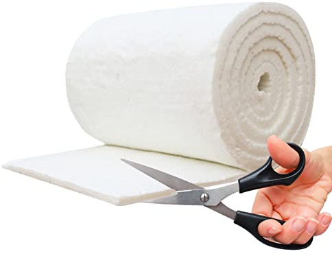 Youding Manta Fibra cerámica, Almohadilla Temperatura un soolo Lado 820/1500/2200/2700 g, Manta ignífuga deflectora para Estufas, Ladrillos refractarios, calderas