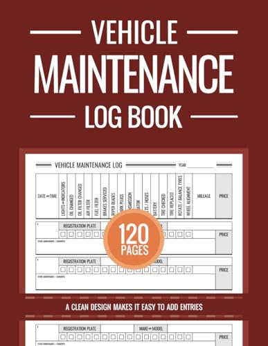 Vehicle Maintenance Log Book: Service and Repair Record Book for Vehicles, Vehicle Service Log Book, Car Maintenance Log Book, Vehicle Maintenance Records Book