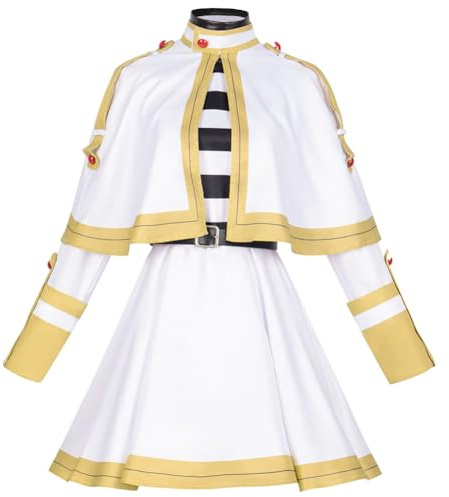 Jiumaocleu Frieren Cosplay Costume with Wig, Anime Frieren: Beyond Journey's End Full Set of Cosplay Outfits Suit, Fern Cosplay Uniform with Accessories for Fans