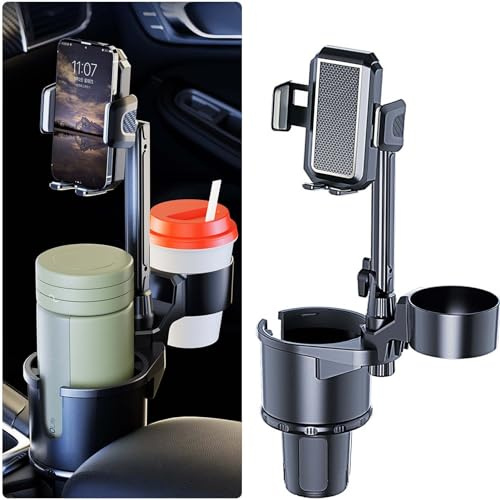 Supporto Della Tazza Dell'Automobile, NATGIC Porta Bevande Auto Potenziato 3-in-1 Supporto Della Tazza Expander & Organizzatore Interno Dell'Automobile 2 Porta Tazze (Nero - Grandi Dimensioni)