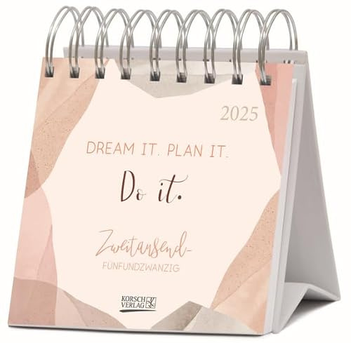 Plan it - Postkartenkalender 2025 - Wochenkalender - Korsch-Verlag - mit 53 Sprüchen in Deutsch und Englisch - 17 cm x 16 cm