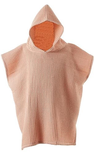 Factorys Kapuzen Badeponcho Kinder Poncho Handtuch, Baumwoll Badetücher 52 x 80 cm Weich Saugfähig Badetuch Robe mit Kapuze für 2-6 Jahre Kind (Rot)