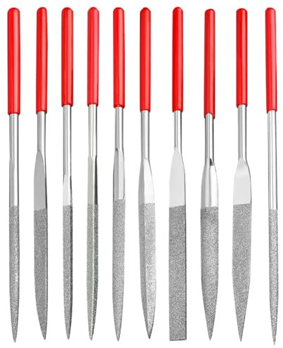 10-teiliges Metall-Nadelfeilen-Set, Mini-Diamant-Nadelfeilen, feine Stahlfeilen, Handmodellfeilen, Werkzeuge, Holz, Stein, Schnitzfeilen für Glas, Leder