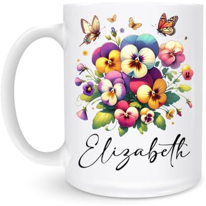 Becher Stiefmütterchen Weiß Mit Henkel Becher Dekorativer Porzellan Kaffeebecher Mit Henkel Kaffebecher Für Party Haus 330Ml