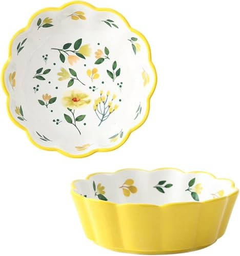 Bakeware Cookware - Juego de 2 recipientes de cerámica para hornear, pequeños y redondos para hornear, cacerola de cerámica colorida, plato redondo de cerámica para tartas