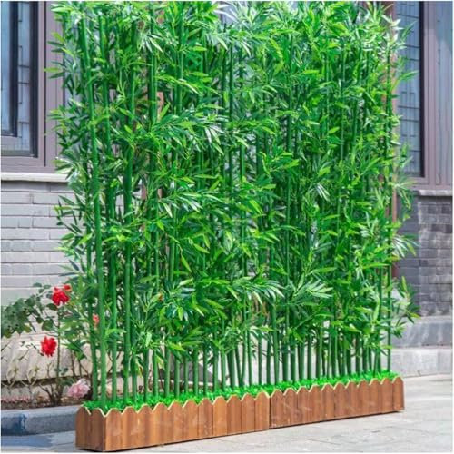 SAFWELAU Pantalla de plástico Bambu planta 100 150 180 cm Alto Divisor de sala de pantalla de privacidad, Árbol de simulación de bambú artificial para el hogar restaurante cafetería decoración(1.8m Ta