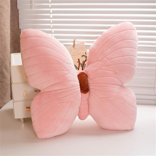 Ueiwffzo Schmetterling Kuschelkissen für Kinder - Kreative Flauschige Aesthetic Dekokissen, Sofakissen, Zierkissen - Plüsch Deko für Schlafzimmer (Rosa)
