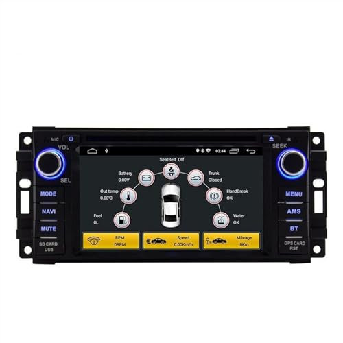 MKVAXR LJDA Android 10 Radio de Coche Multimedia DVD GPS, for Dodge, RAM 1500, for Chrysler, Sebring, for Jeep, Compass Commander Grand Cherokee Wrangler Reproductor Multimedia para Coche