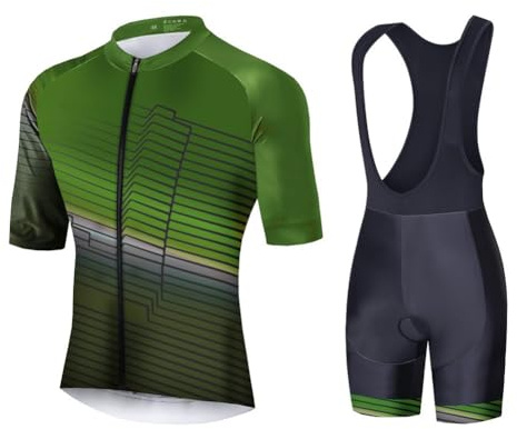 UGLY FROG nanTao24 Herren Fahrradtrikot, kurzärmliges Set mit Gel-gepolsterten Shorts, Fahrradbekleidung Set für Mountainbikes