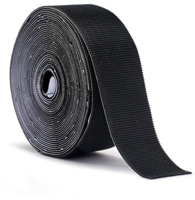 Risareyi Haken Klettband Hakenband, für Fliegengitter Balkontür | Schwarz Klebeband, 4 cm Breit / 6 m Lang, einfaches Entfernen, für Glatte und Ebene Oberflächen