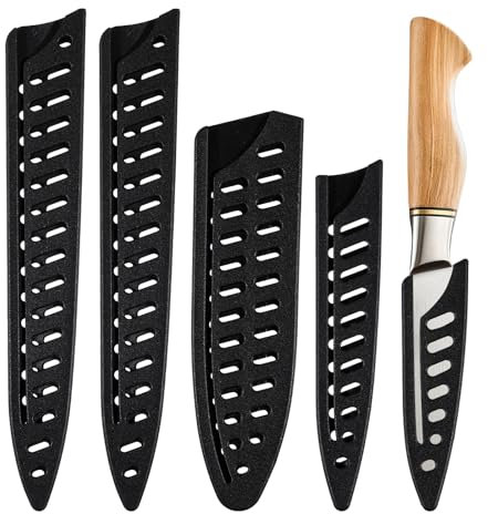 JIYIN5 Stück Messerschutz, Klingenschutz Universal Messerschutzhülle Messer Schutzhülle Küchenmesser Schutzhülle Klingenschützer für Verwendung mit Vielen Messertypen