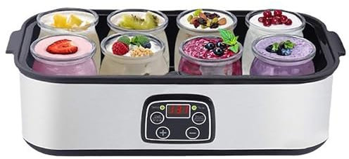 MLKHESY Motor automático para Yogur probiótico, fermentación a Temperatura Constante, Ajuste de Tiempo Libre, máquina de Yogur con 8 tarros de Yogur, para un Mejor Control intestinal