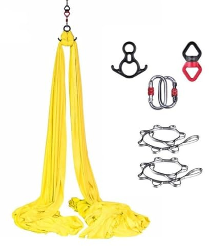 Canopz Yoga Vertikaltuch (8x2.8m) - Yogatuch Zum Aufhängen, Trapez Schaukel, Starke Tragfä higkeit, Sicherer SchutzYoga Schaukel Set, Akrobatik Tuch Aerial Yogatuch Seide F ür Erwachsene