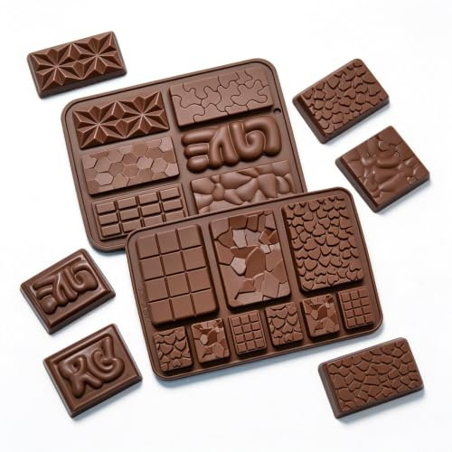 Taicols 2 Pièces Silicone Moule Réutilisable Moule | Silicone Tablette Chocolat Et Pâtisserie Maison Barre De Étui De De Bonbons En Bricolage Pour Chocolat Gâteau Aux