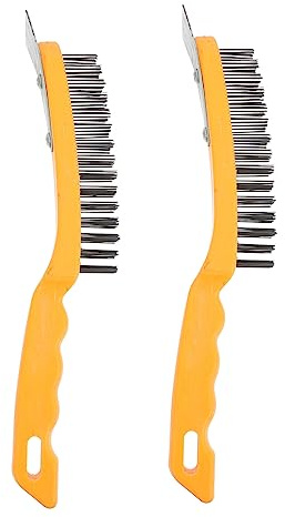 MAGICLULU Cepillo de Alambre Raspador para Limpiar Soldadura, Óxido y Polvo, Mango Plástico, Acero, 2 Piezas