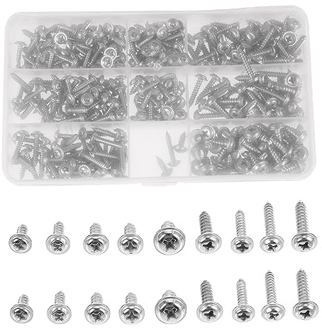 LAPYAPPE 340piezas Tornillos Autoperforantes Para Tornillos De Cruz Duraderos y Tacos Para Reparación De Muebles