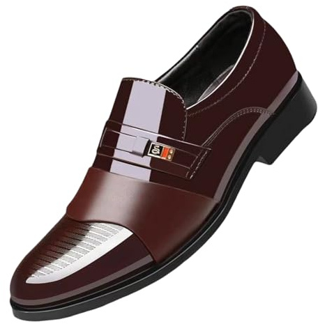 Leichtrit Zapatos Traje Hombre CóModos,Zapatos Vestir Formales Cordones CláSico,Zapatos Traje Negro MarróN,Antideslizante,Corte Bajo,Elegantes,para Negocios,Eventos,Bodas