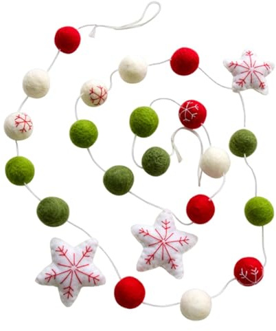 Colcolo Weihnachten Filz Girlande Weihnachten Baum Hängen Ornament Banner Girlande Filz Banner für Home Urlaub, Pentagramm