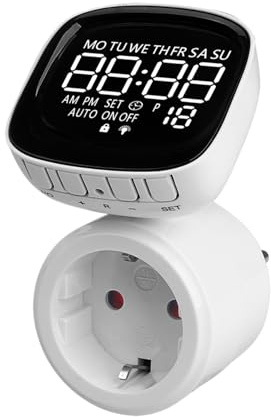 Timer per Presa Elettrica - Presetta Elettrica Con Schermo Rotante,Prese Elettriche Per Uso Interno,Per Lampade Interne, Acquari, Giardino Esterno, Cucina, Piscina, Casa E Vacanze