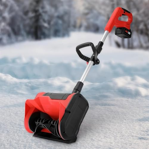 SAYEYBU Cordless Snow Blower, Electric Snow Shovel with Adjustable Front Handle, Snow Depth Cleared 18cm, Cordless Snow Blower for Driveways, Patio, Walkways, Sidewalks,With brush