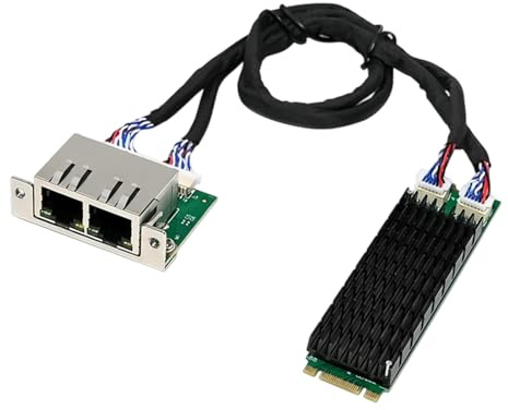 ZYHARUKO Dos tarjetas de red Gigabit Ethernet PCIe con controlador I210AT B+M interfaces para transferencia de datos de alta velocidad, dos tarjetas Gigabit Ethernet