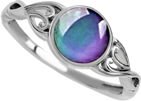 BESTYASH Stimmungsring Damen Farbwechselring mit Temperaturwechsel Kreativer Emotionsring Unisex Robustes Material Modisches Schmuckaccessoire für Alltag und Party