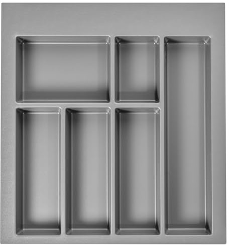 B2C Cutlery Drawer Organizer Adjustable & Cut-to-Size Kitchen Drawer Insert Cabinet Roganize Durable Plastic Universal (500mm)