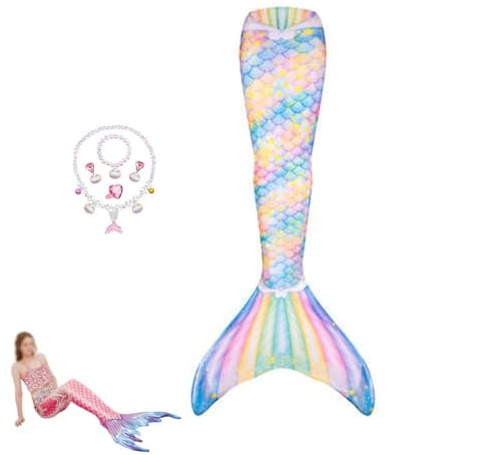 Niedliches Set MäDchen-Outfitsets Wasserabweisende AusrüStung Ideal FüR Pool Und Meer,meerjungfrauenflosse-130