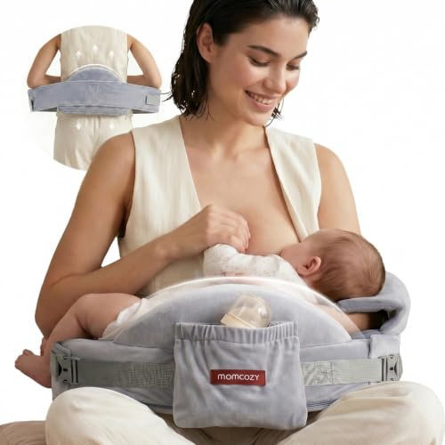 momcozy CozyPro Nursing Pillow, Lumbar & Arm Support, Grey