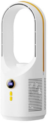 Ventilador De Sobremesa Sin Aspas Con Luz Nocturna, Ventilador Silencioso Sin Aspas Recargable Por USB, Circulador De 1800 MAh Y 5 Velocidades Ajustables Para Viajes, Acampada, Coche, Autocaravana