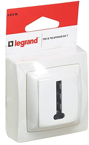 Legrand LEG97359 Aufputz-Telefondose, 8 Kontakte, T-Form, Weiß