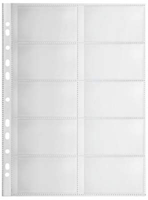 Original Falken 10er Pack Premium PP-Kunststoff Visitenkartenhüllen. Für DIN A4 transparent genarbt mit 10 Fächern Klarsichtfolie Plastikhülle Klarsichthülle ideal für Ordner und Hefter