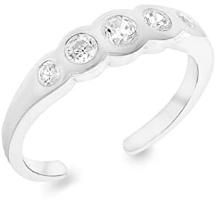 Tuscany silver dam sterling silver fem kubisk zirkonia justerbar öppen tåring